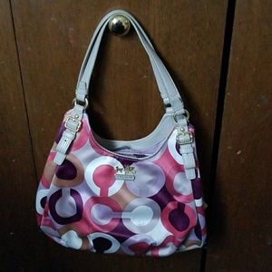 Medium multi color Coach purse